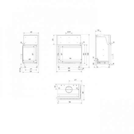 Каминная топка Kratki Amelia/PW/BP/24/BS/W/Deco в Лиде