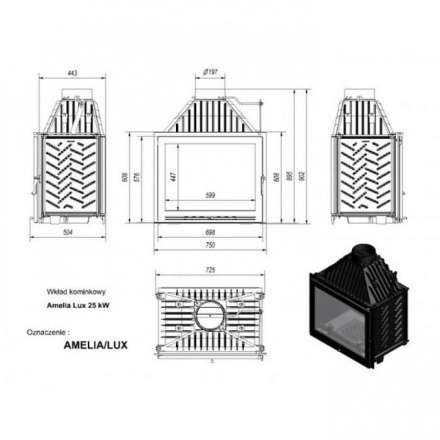 Каминная топка Kratki Amelia/LUX в Лиде