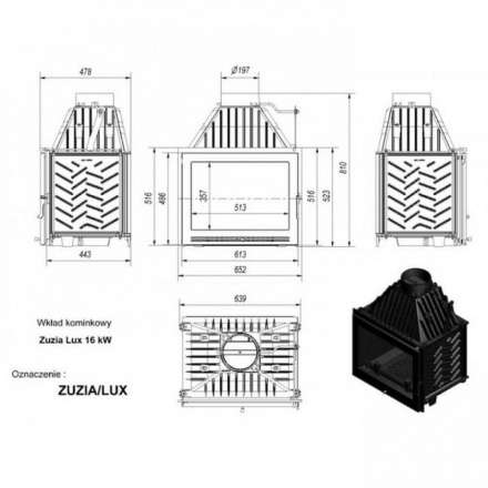 Каминная топка Kratki Zuzia/LUX в Лиде