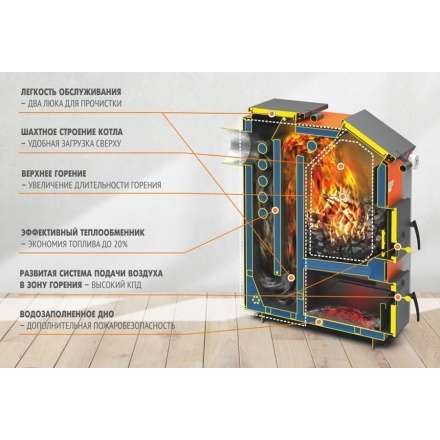 Твердотопливный котел Теплодар Куппер ЭКСПЕРТ 45 (2.0) Амазонка бай фото в Лиде