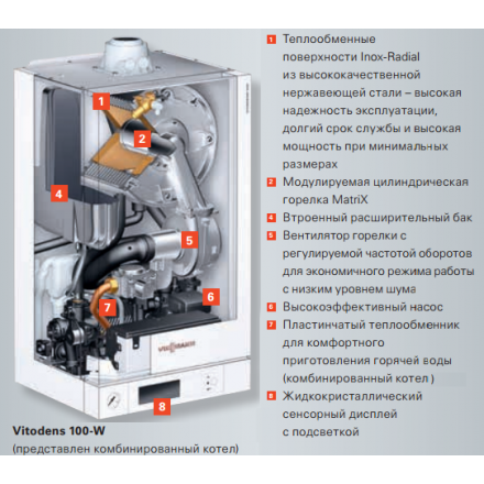 Конденсационный котел Viessmann Vitodens 100-W 35 кВт двухконтурный в Лиде
